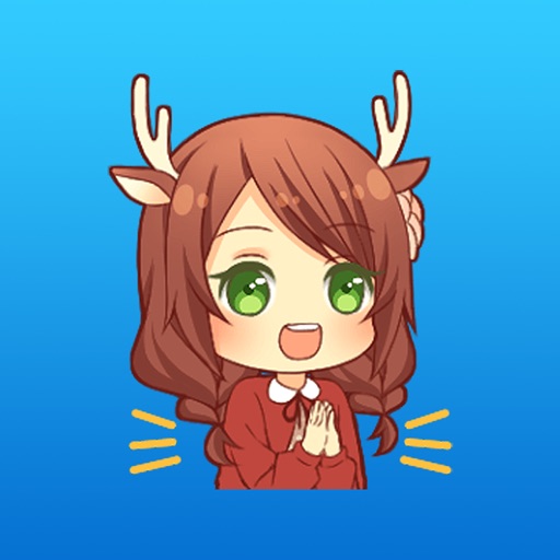 Animal Ears Girls Animated Stickers for iMessage icon