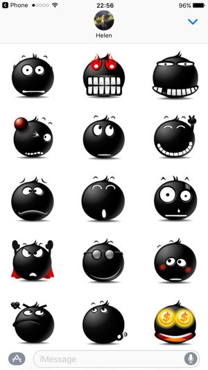 Black Emoji Sticker Pack for iMessage(圖2)-速報App