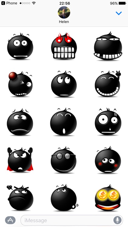 Black Emoji Sticker Pack for iMessage