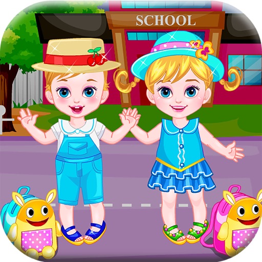 Baby Twins go School －Kids Care iOS App