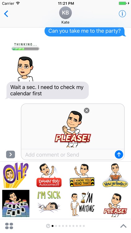 Quick replies stickers - emoji - emoticons