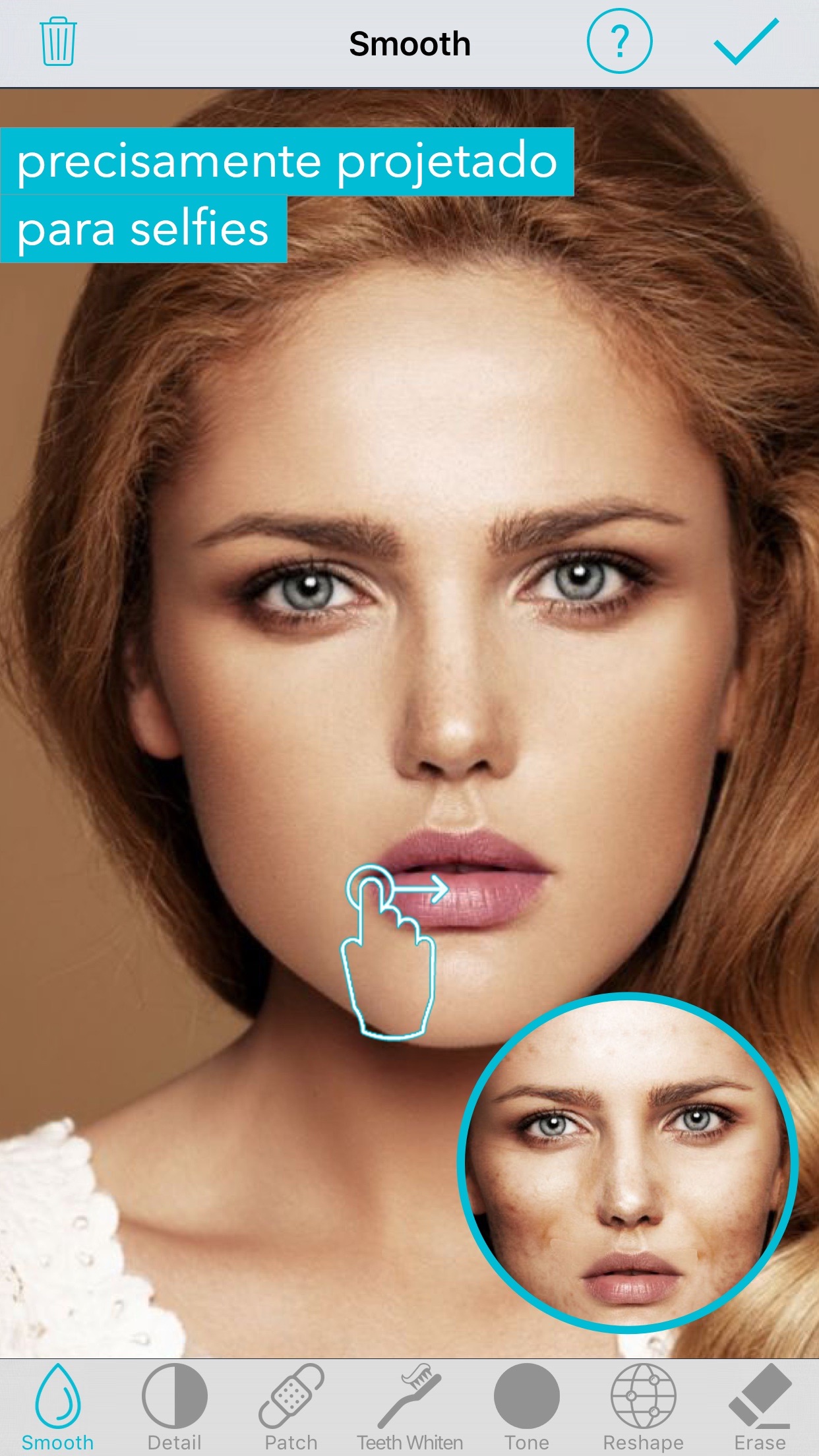 Screenshot do app Editor Selfie: Filtro de Rosto