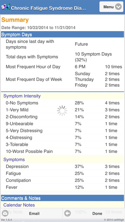Chronic Fatigue Syndrome Diary screenshot-4