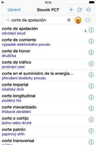Španělsko-český slovník PCT screenshot 2