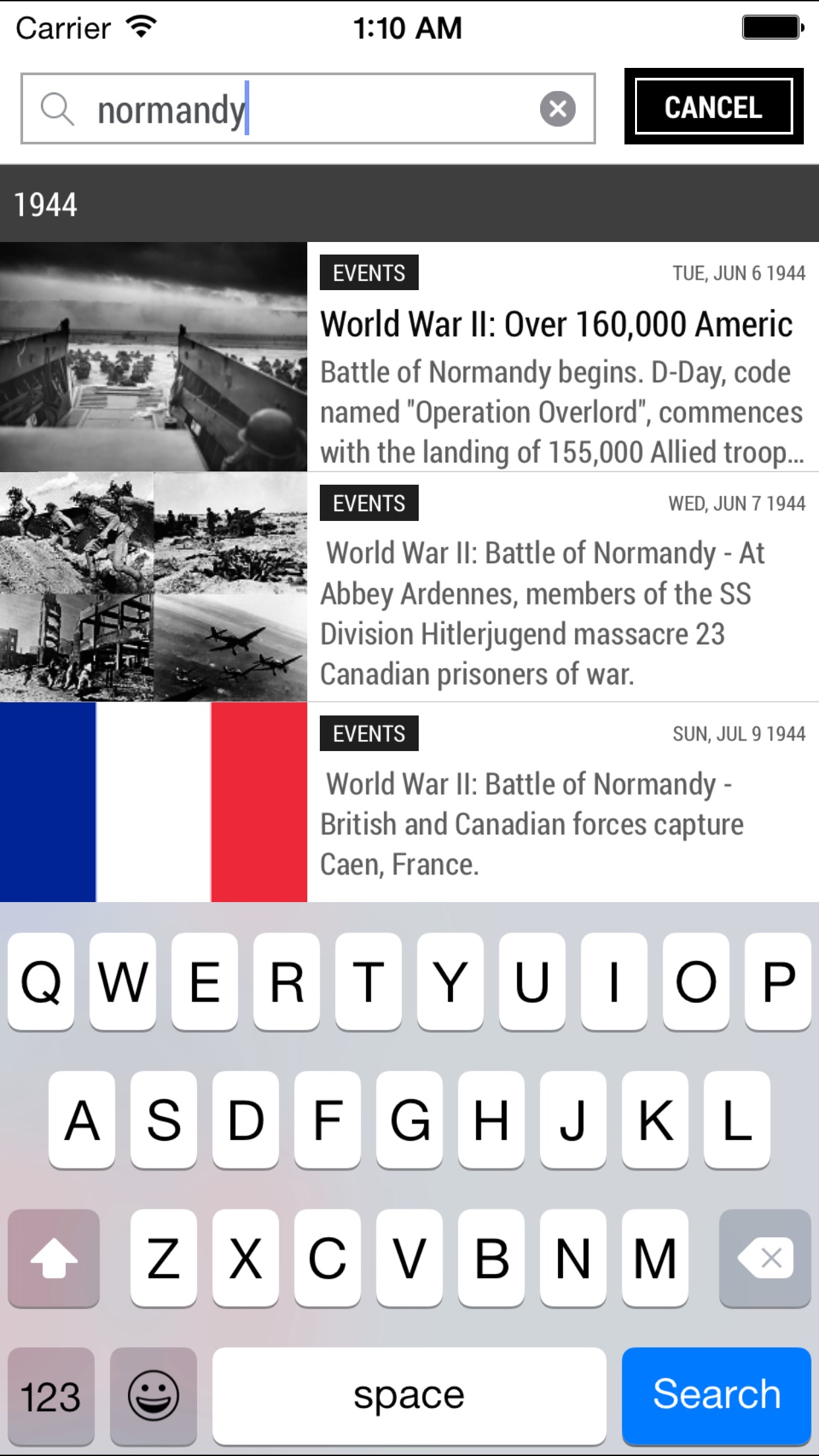 Screenshot do app Today In History