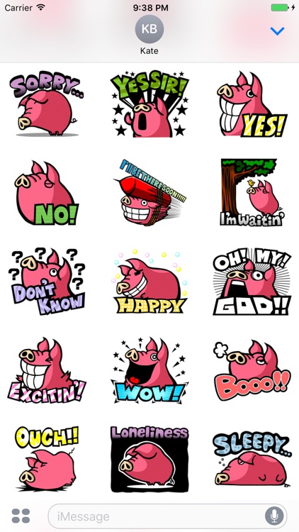 Pinky Pig - Cute stickers for iMessage