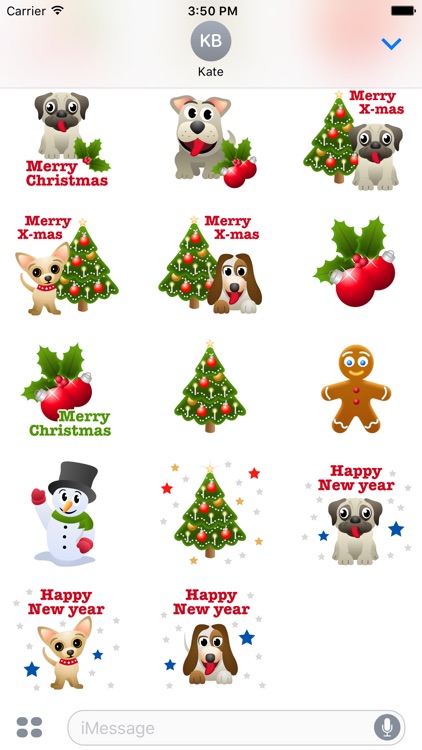 Dog Christmas stickers