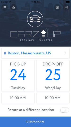 CarzUP - car rental app