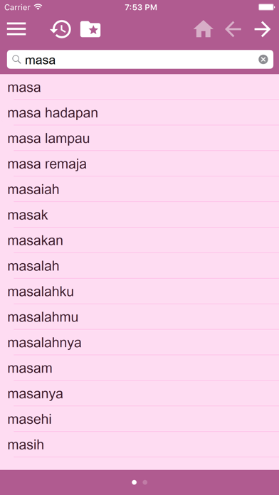 Spanish Malay dictionary screenshot 3