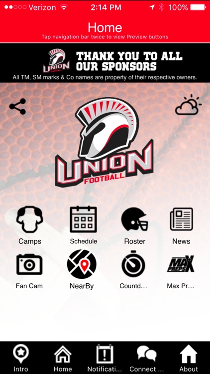 Union Titan Football app