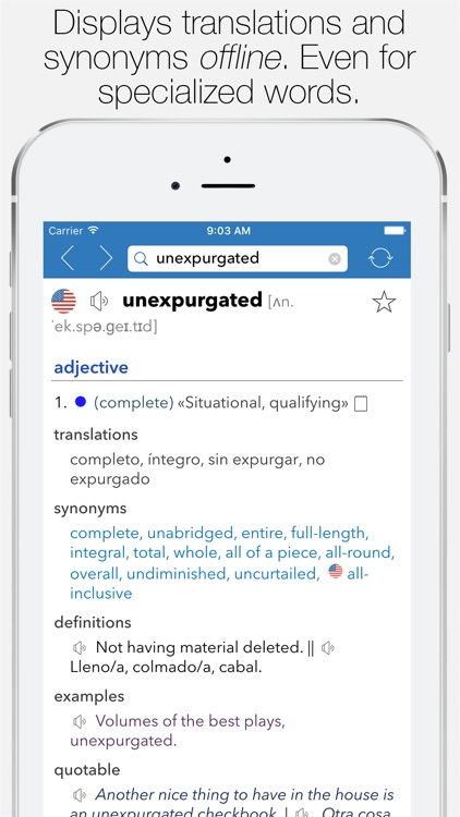 English Spanish Dictionary Unabridged screenshot-0