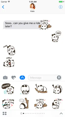 Game screenshot Cute Panda Stickers Pack for iMessage - Baby Panda apk