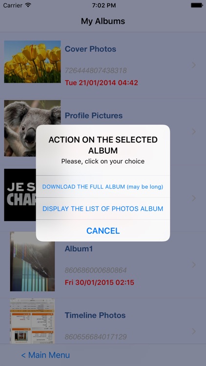 Albums, pictures and Videos Downloader