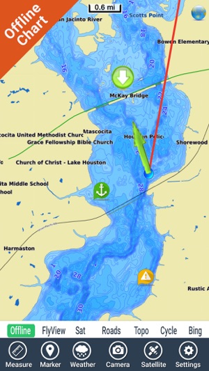 Lake Houston Texas HD GPS fishing map offline(圖3)-速報App