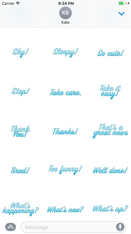 Expressions Blue Stickers for iMessage