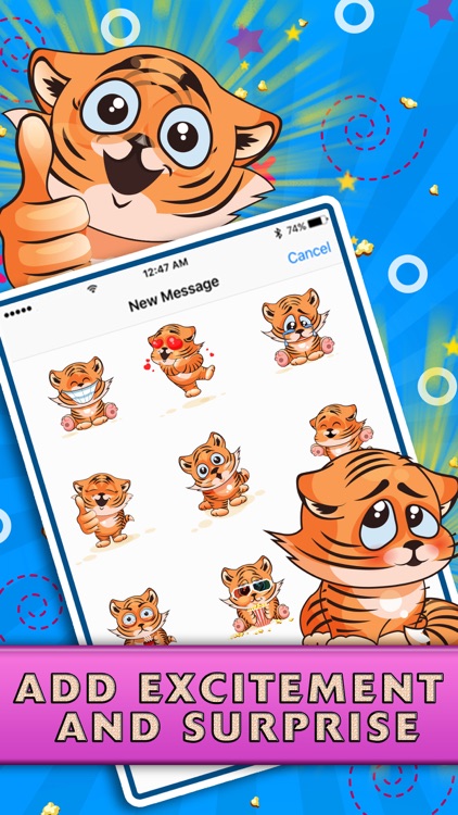 Feline Sticker Pack for iMessage - Tiger & Kitty