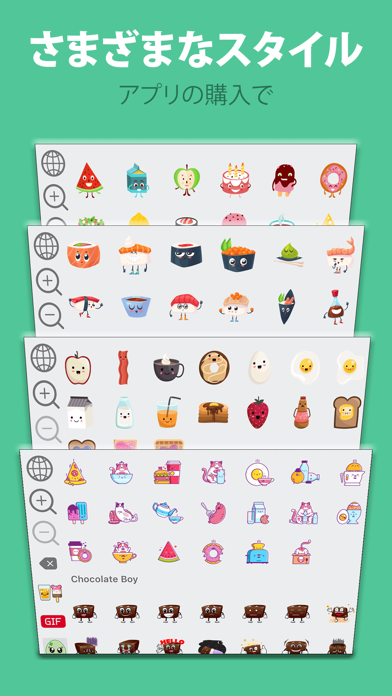 カワイイ食べ物スタンプキーボード - アニ... screenshot1