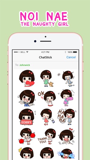 Noi Nae The Naughty Girl Stickers By Cha