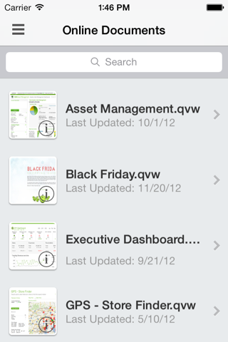 QlikView mobile - náhled