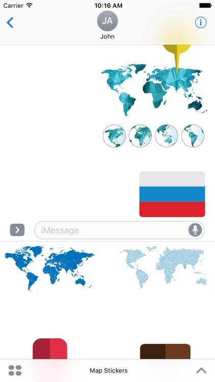 Map and Flag Stickers For iMessage