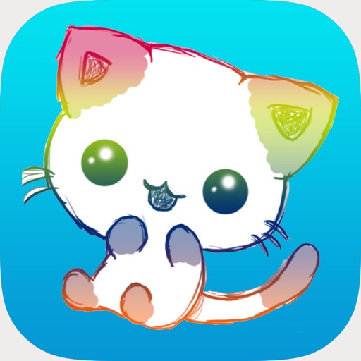 Lovely Cat White Sticker icon