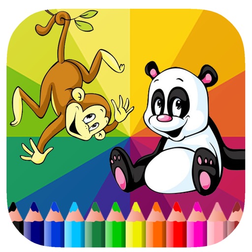 Draw Panda Monkey Coloring Page Game Free Icon