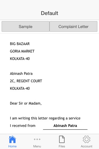 Complaint Letter screenshot 2