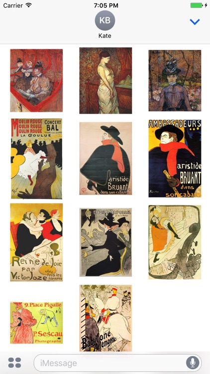 Toulouse Lautrec Artworks for iMessage