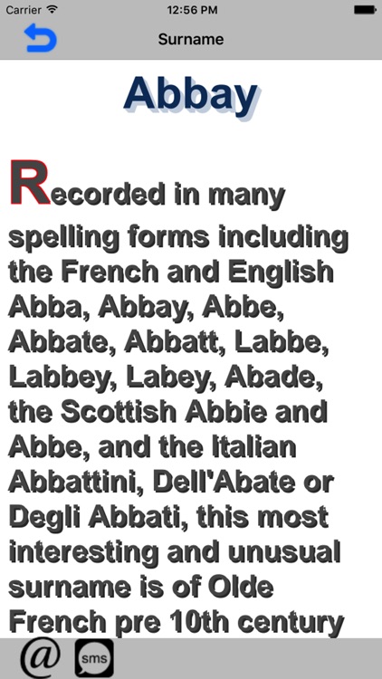 A list of surnames