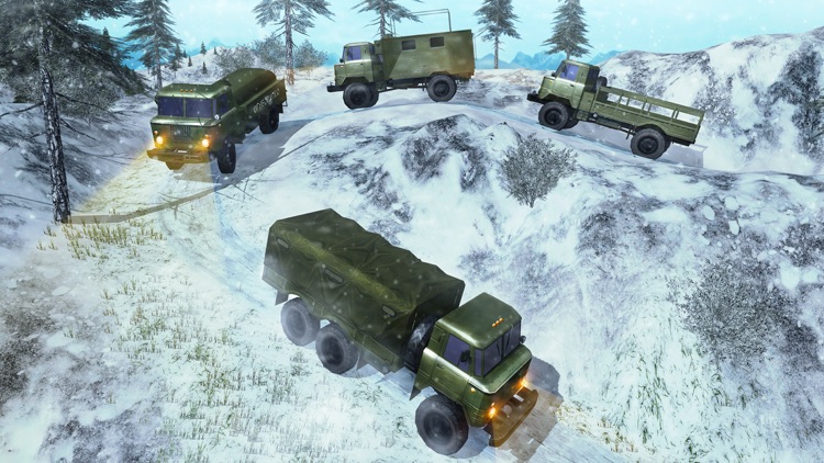 Off Road Army Truck Parking Sim - Snow Driving 3D screenshot-3