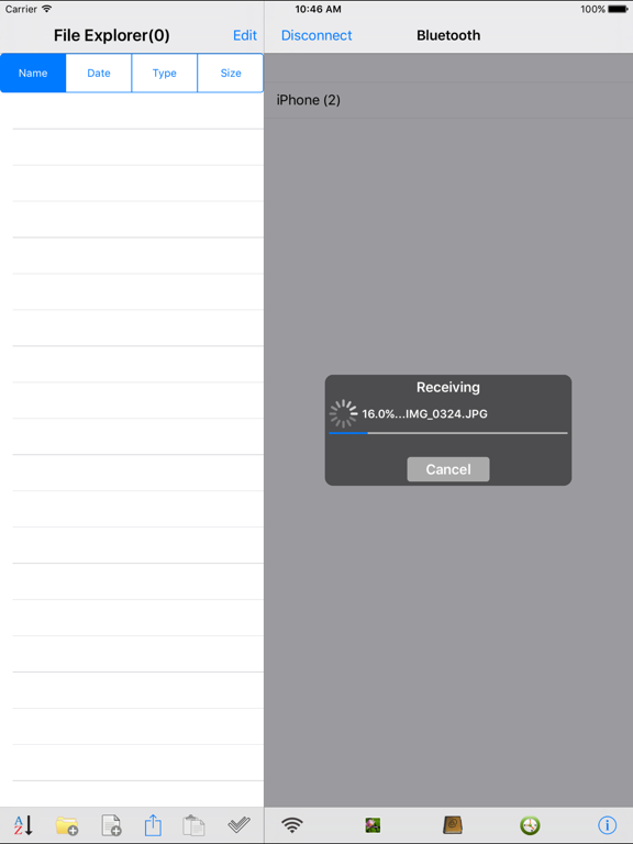 Bluetooth U(Share files and Photo Library) screenshot
