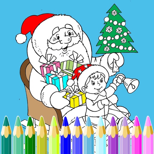 Santa Claus Coloring Books Learning Tools For Kids Icon