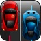 Control the red sports car and the blue sports car at the same time