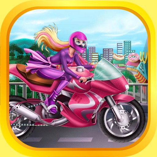 Motorcycle Girl Rider - Highway Traffic For Winx Icon