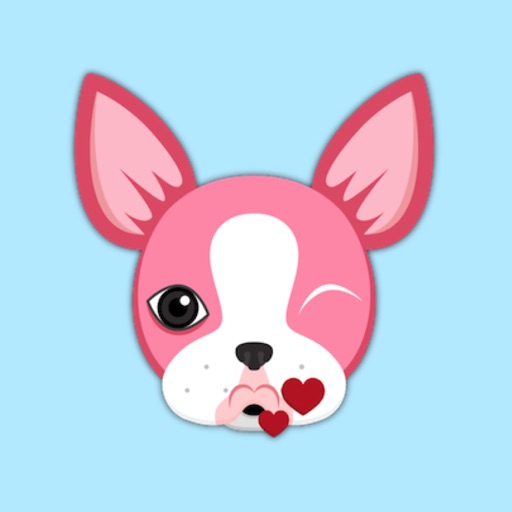 Valentine's Day Boston Terrier Emoji Stickers