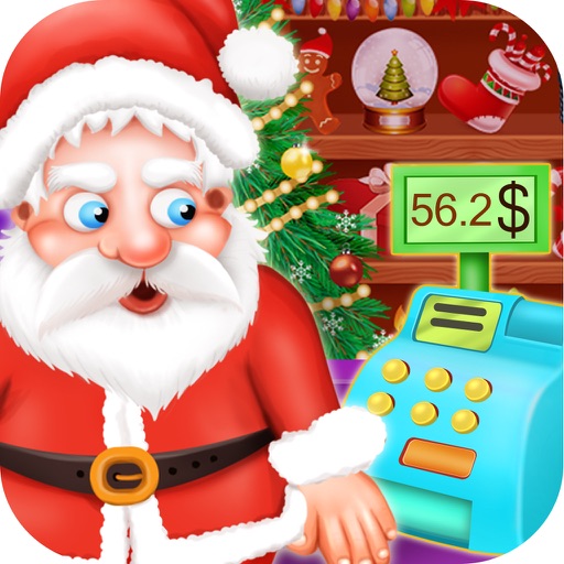 Santa Cashier Christmas Shop Icon