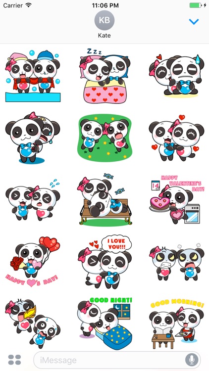 Cute Couple of Panda Stickers