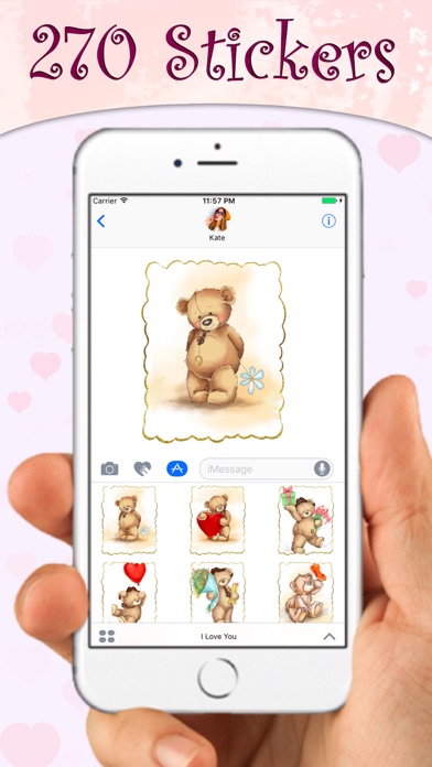 How to cancel & delete I Love You - Cute Teddy Bear Stickers for messages from iphone & ipad 1