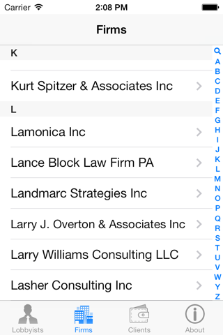 Florida Lobbyist Directory screenshot 3