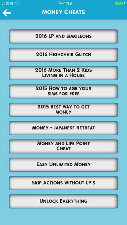 Cheats for The SIMS FreePlay Free
