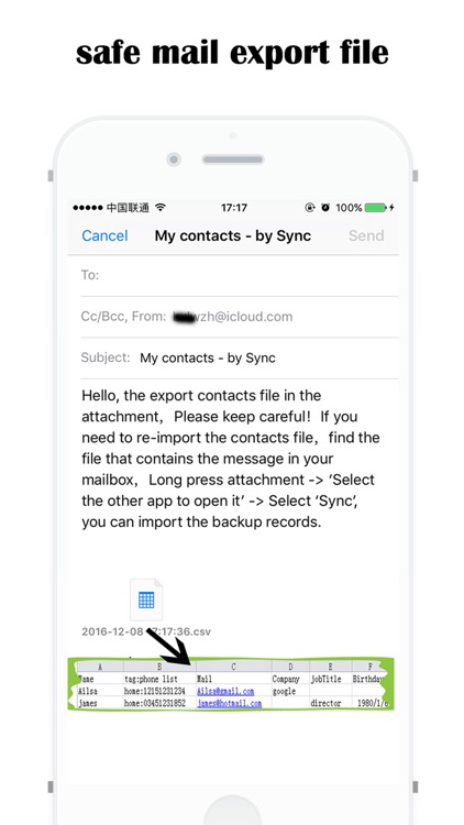 sync -contacts backup to file