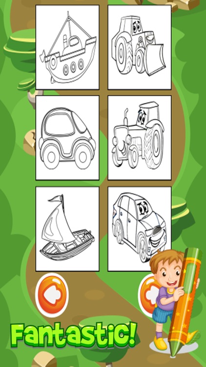 Vehicles coloring pages for kindergarten activitie screenshot-3