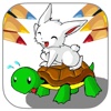 Coloring Book Game Bunny And Turtle For Kids