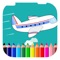 Free Draw Coloring Book Games Big Plane Edition