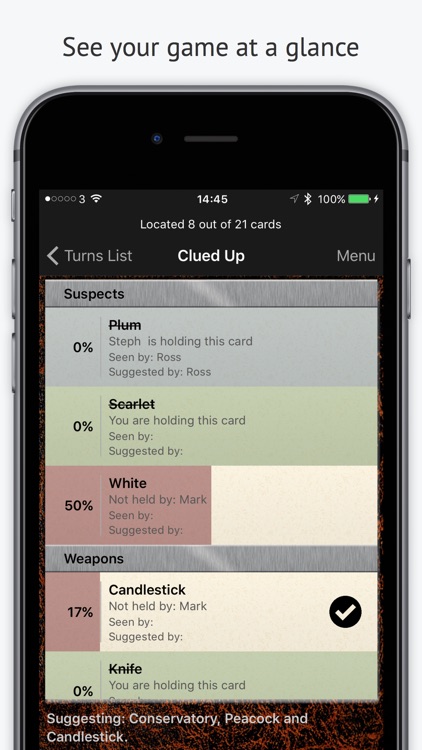 Clued Up - Clue Board Game Solver screenshot-0