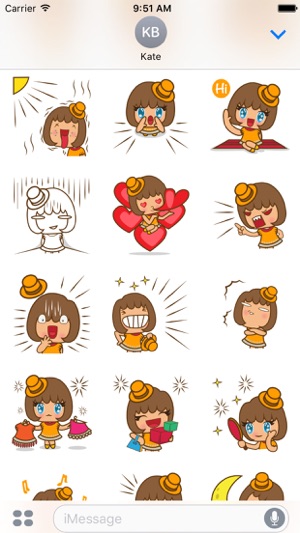 Saki the sweet blue eyed girl for iMessage Sticker(圖2)-速報App