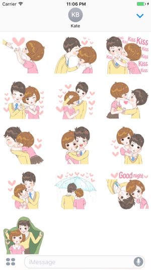 Sweet cutie couple English Stickers(圖3)-速報App