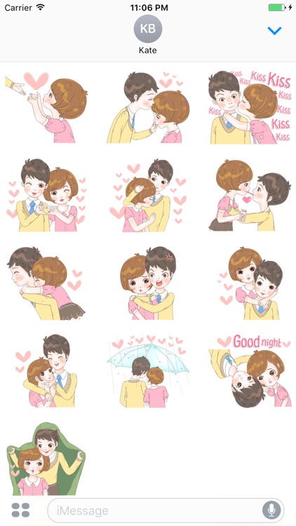 Sweet cutie couple English Stickers