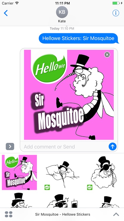 Hellowe Stickers: Sir Mosquitoe