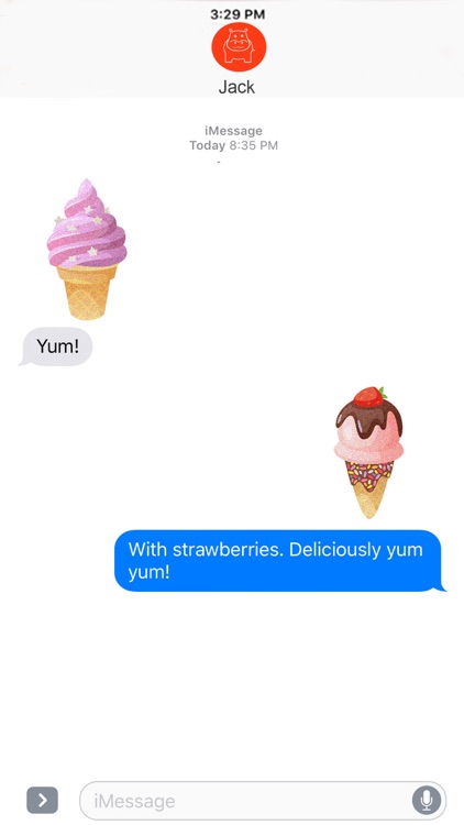 Yummy Ice Cream - Glittered Stickers